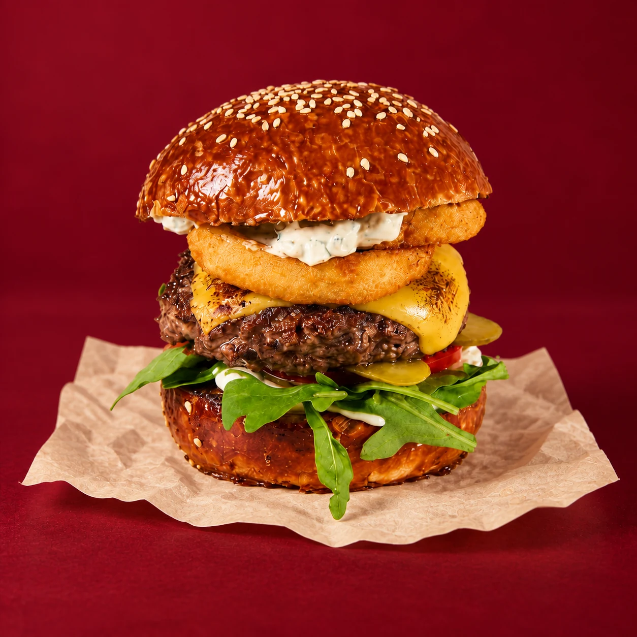 The OG Burger на бордовом фоне — SNATCH